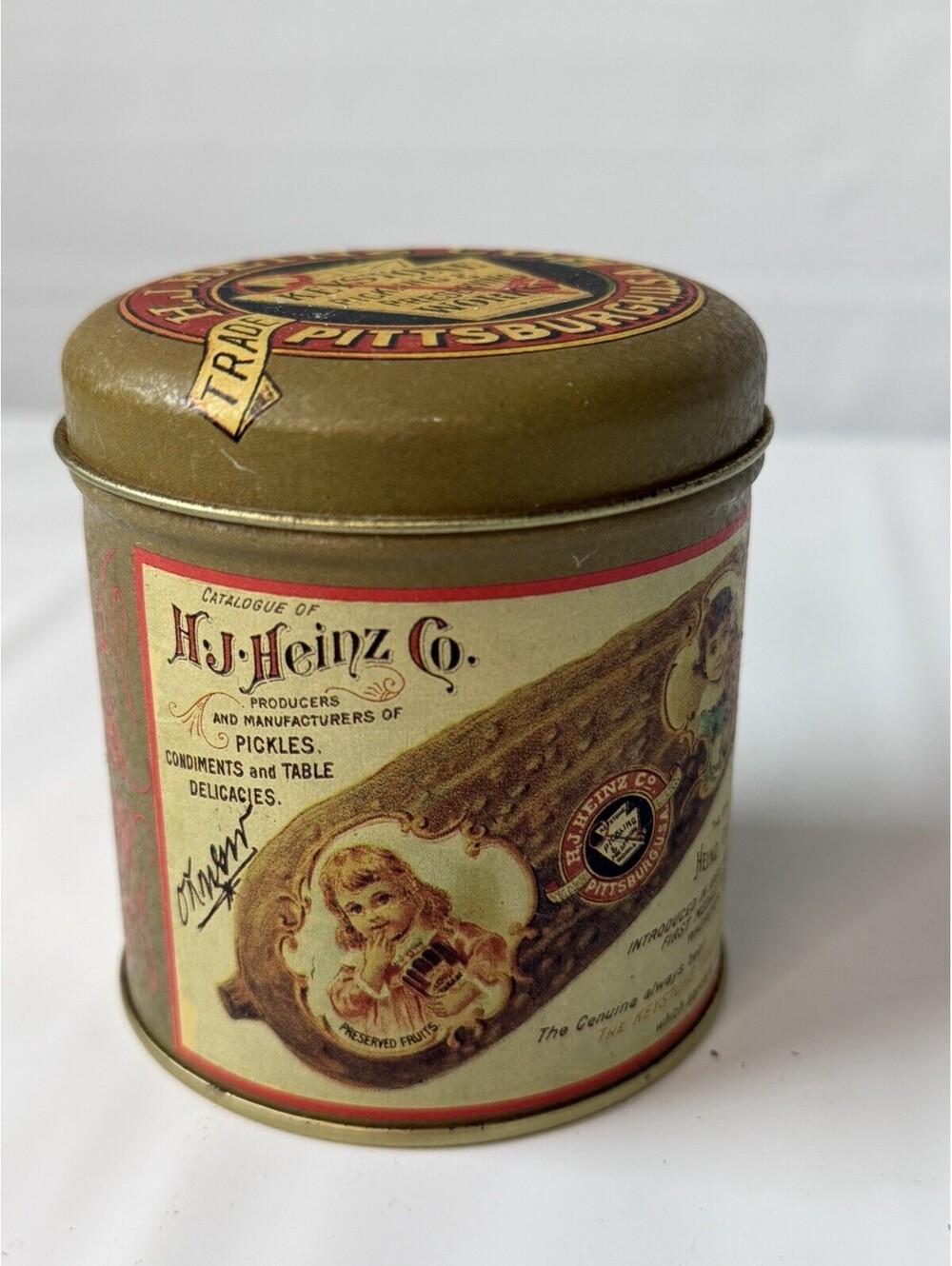 Vintage 1992 H.J. Heinz Co. Bristolware Advertising Tin Pickles Condiments